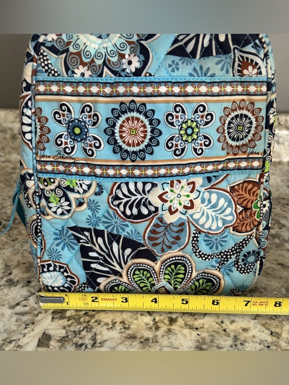 Vera Bradley Let’s do Lunch Quilted Insulated Lunch Bag Bali Blue Pattern - Picture 11 of 14